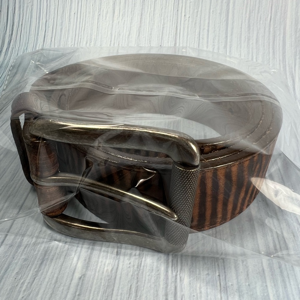 JUSTIN BENT RAIL SANDED BROWN BOMBER WESTERN BELT - SIZE 38